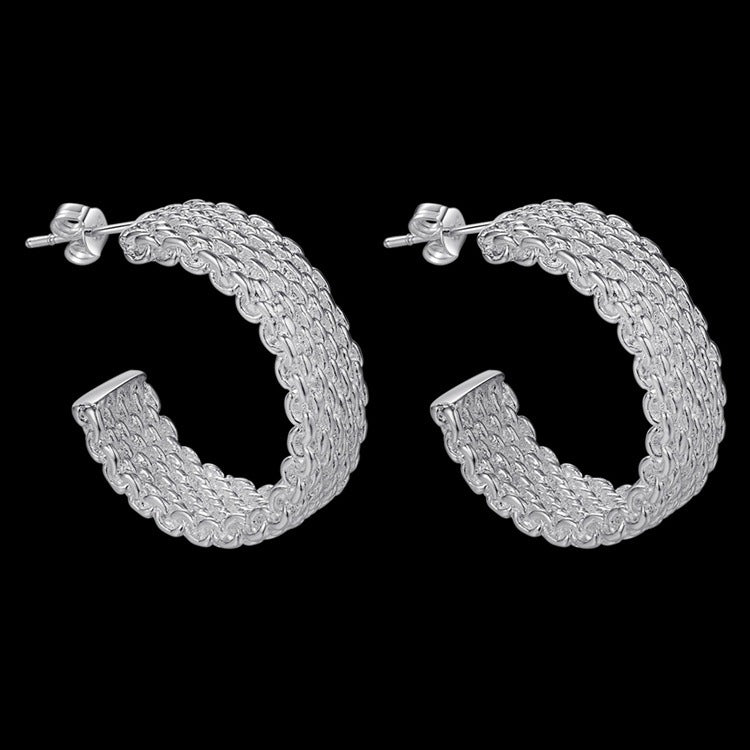 925 silver plated earrings mesh earrings female earrings