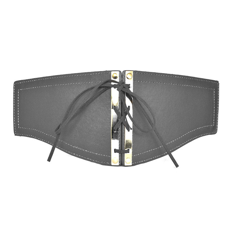 Vintage Imitation Leather Elastic Elastic Waistband